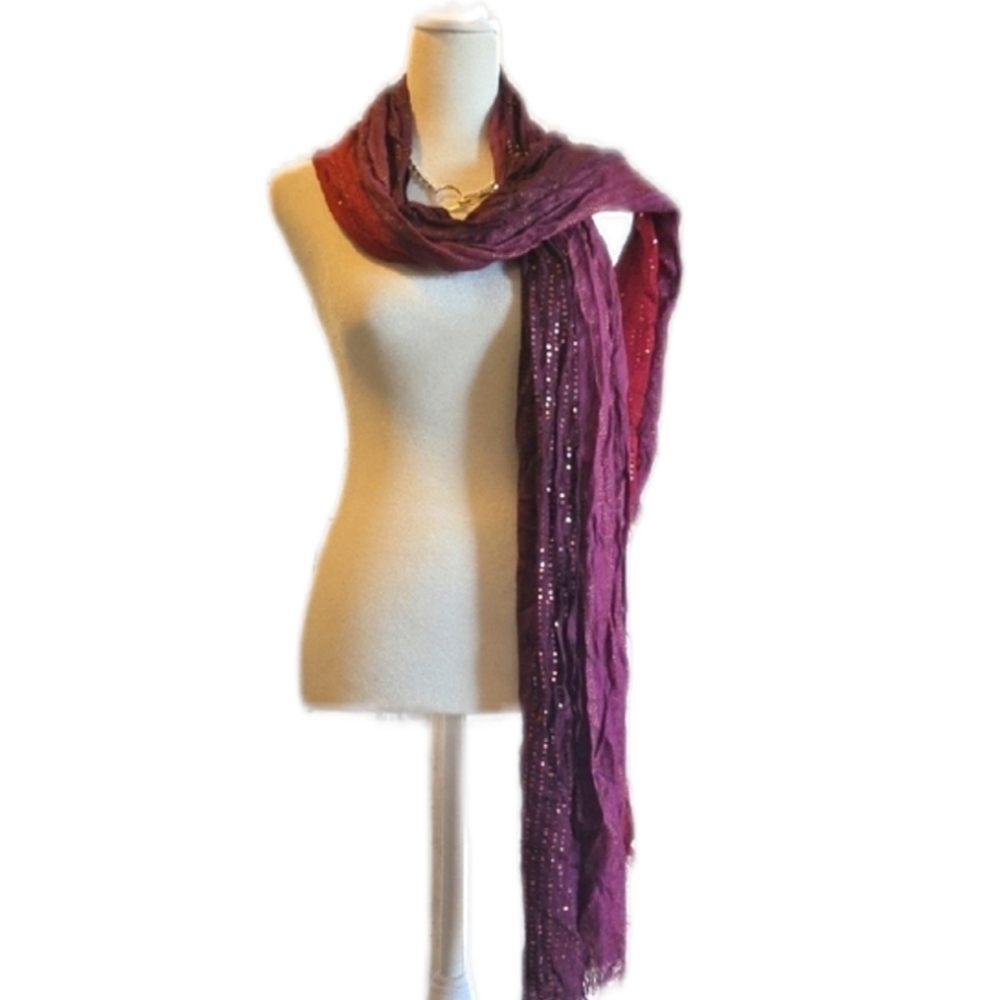 Elegant Purple and Red Scarf